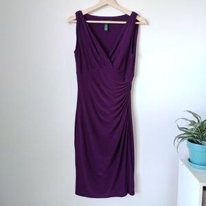 Ralph Lauren deep purple ruched dress size 4